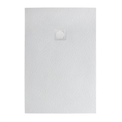 BELBAGNO Uno Поддон прямоугольный из искусственного мрамора в комплекте с сифоном с белой матовой декоративной накладкой, размер 160x80 см TRAY-MR-UNO-AH-160/80-35-W-BO