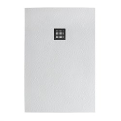 BELBAGNO Uno Поддон прямоугольный из искусственного мрамора в комплекте с сифоном с чёрной матовой декоративной накладкой, размер 160x80 см TRAY-MR-UNO-AH-160/80-35-W-NO