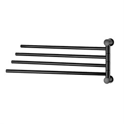WASSERKRAFT K-1034POLISHED BLACK Держатель полотенец четверной, черный WASSERKRAFT 1034PB - фото 314047