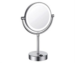 WASSERKRAFT K-1005 Зеркало с LED-подсветкой двухстороннее, стандартное и с 3-х кратным увеличением, хром WASSERKRAFT 1005 - фото 314419