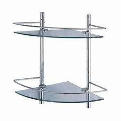 WASSERKRAFT K-3122 Полка стеклянная двойная, хром WASSERKRAFT 3122 - фото 314587