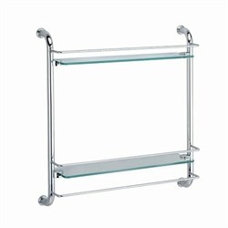 WASSERKRAFT K-2022 Полка стеклянная двойная, хром WASSERKRAFT 2022 - фото 316031