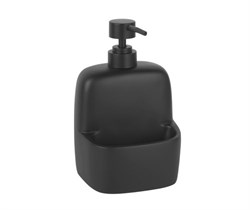 WASSERKRAFT K-8499BLACK Дозатор с емкостью для губки, черный WASSERKRAFT 8499BLACK - фото 316313