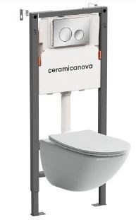 CERAMICA NOVA Комплект Подвесной унитаз MONO Rimless + Система инсталляции Balance кнопка Circle, хром глянцевый CN1905_121001CH - фото 316501