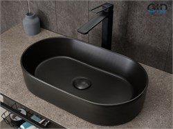 GID Раковина N9020bg 53379 накладная черная графит 52.5x30.5x11.5 GID-53379 - фото 317528