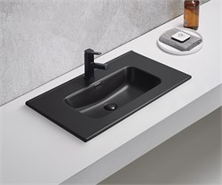 GID Раковина Bm9080s 72209 встраиваемая сверху черная матовая 81x46.5x17 GID-72209 - фото 317804