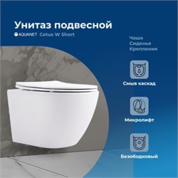 AQUANET Унитаз подвесной Rimless Cetus W Short LX-1900, белый AQUANET-249710 - фото 318675