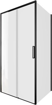 AQUANET Pleasure Evo Душевой уголок прямоугольный двери раздвижные размер 100x90 см профиль - черный / стекло - прозрачное AQUANET-AE65-100x90-BT - фото 320284