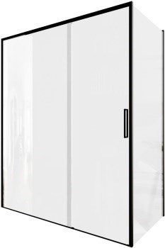 AQUANET Pleasure Evo Душевой уголок прямоугольный двери раздвижные размер 160x80 см профиль - черный / стекло - прозрачное AQUANET-AE65-160x80-BT - фото 320438