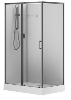 AQUANET Passion EVO Душевая кабина прямоугольная размер 120x80 см профиль - черный / стекло - прозрачное AQUANET-282012 - фото 320494