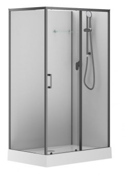 AQUANET Passion EVO Душевая кабина прямоугольная размер 120x80 см профиль - черный / стекло - прозрачное AQUANET-282011 - фото 320497