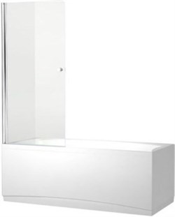 AQUANET Alfa Шторка на ванну распашная ширина 75 см профиль - хром / стекло - прозрачное AQUANET-196050 - фото 320551