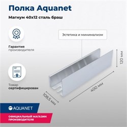 AQUANET Полка Магнум 40x12 сталь браш AQUANET-334110 - фото 321538