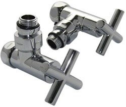 AQUANET Вентиль для полотенцесушителя 3/4" x 1/2"г/ш, угловой крест, отражатель SMT8200SCH0405/2C AQUANET-SMT8200SCH0405/2C - фото 321809
