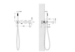 AQUATEK AQ1344BG ЕВРОПА Смеситель для ванны встроенный (внешняя и скрытая часть), шлиф. золото AQ1344BG - фото 323693
