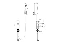 AQUATEK AQ1712CR ЛУГАНО Смеситель для раковины 106 с гигиеническим ручным душем, хром AQ1712CR - фото 323702