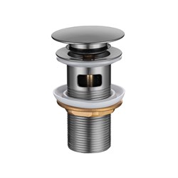AQUATEK AQ6001BGM Сливной набор для раковины Push-open с переливом, оружейная сталь AQ6001BGM - фото 323884