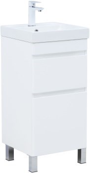 AQUANET Slim Тумба под раковину напольная ширина 40 см, цвет белый AQUANET-346040 - фото 324194