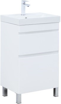 AQUANET Slim Тумба под раковину напольная ширина 50 см, цвет белый AQUANET-346041 - фото 324219