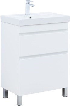 AQUANET Slim Тумба под раковину напольная ширина 60 см, цвет белый AQUANET-346042 - фото 324244