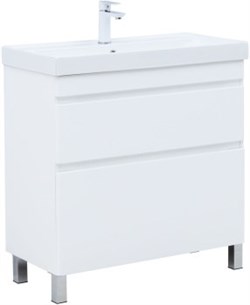 AQUANET Slim Тумба под раковину напольная ширина 80 см, цвет белый AQUANET-346044 - фото 324282