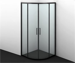WASSERKRAFT Dill 61S Душевой уголок сектор / четверть круга размер 90x90 см двери раздвижные профиль - черный / стекло - прозрачное WASSERKRAFT 61S01 - фото 325728