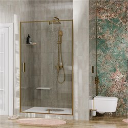 WASSERKRAFT Aisch 55P Душевая дверь распашные ширина 120 см профиль - золото / стекло - прозрачное WASSERKRAFT 55P05 - фото 328540