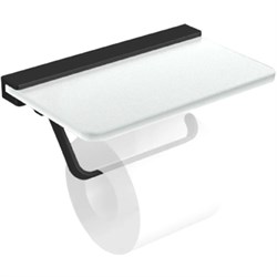 LANGBERGER Black Edition Бумагодержатель со стеклянной полкой (32041B-BP), черный матовый BLACKEDITION32041B-BP - фото 328717