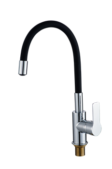 RUSH Siple Смеситель для кухонной мойки с гибким изливом (SI7335-60Black), цвет хром / черный SI7335-60Black - фото 329197