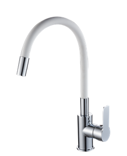 RUSH Siple Смеситель для кухонной мойки с гибким изливом (SI7335-60White), цвет хром / белый SI7335-60White - фото 329199