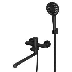 RUSH Melos Смеситель для ванны с длинным поворотным изливом (SUS1101-51Black), цвет черный SUS1101-51Black - фото 329305