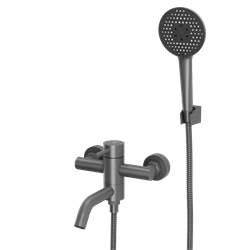 RUSH Melos Смеситель для ванны с коротким изливом (SUS1101-44Grey), цвет графит SUS1101-44Grey - фото 329323