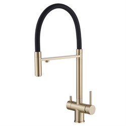 ABBER Wasser Kreis Смеситель AF81141G для кухни с подключением фильтра и выдвижной лейкой, золото матовое AF81141G - фото 330056