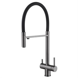 ABBER Wasser Kreis Смеситель AF81141NG для кухни с подключением фильтра и выдвижной лейкой, никель AF81141NG - фото 330057