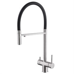 ABBER Wasser Kreis Смеситель AF81141SP для кухни с подключением фильтра и выдвижной лейкой, сатин AF81141SP - фото 330058