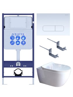 AQUATEK SET ПОЛАРИС (рама AQUATEK Standard INS-0000012+унитаз ПОЛАРИС AQ0700-01 с тонким сиденьем soft-close+ крепеж KKI-0000002 +панель KDI-0000013) SET AQUATEK ПОЛАРИС-01-013 4в1 - фото 330470