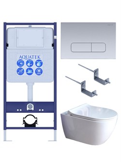 AQUATEK SET ПОЛАРИС (рама AQUATEK Standard INS-0000012+унитаз ПОЛАРИС AQ0700-01 с тонким сиденьем soft-close+ крепеж KKI-0000002 +панель KDI-0000014) SET AQUATEK ПОЛАРИС-01-014 4в1 - фото 330472
