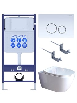 AQUATEK SET ПОЛАРИС (рама AQUATEK Standard INS-0000012+унитаз ПОЛАРИС AQ0700-01 с тонким сиденьем soft-close+ крепеж KKI-0000002 +панель KDI-0000015) SET AQUATEK ПОЛАРИС-01-015 4в1 - фото 330479