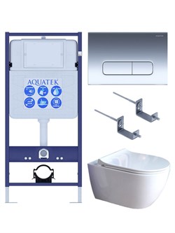 AQUATEK SET ПОЛАРИС (рама AQUATEK Standard INS-0000012+унитаз ПОЛАРИС AQ0700-01 с тонким сиденьем soft-close+ крепеж KKI-0000002 +панель KDI-0000016) SET AQUATEK ПОЛАРИС-01-016 4в1 - фото 330481