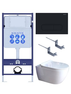 AQUATEK SET ПОЛАРИС (рама AQUATEK Standard INS-0000012+унитаз ПОЛАРИС AQ0700-01 с тонким сиденьем soft-close+ крепеж KKI-0000002 +панель KDI-0000017) SET AQUATEK ПОЛАРИС-01-017 4в1 - фото 330483