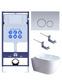 AQUATEK SET  ПОЛАРИС (рама AQUATEK Standard INS-0000012+унитаз ПОЛАРИС AQ0700-01 с тонким сиденьем soft-close+ крепеж KKI-0000002 +панель KDI-0000019) SET AQUATEK ПОЛАРИС-01-019 4в1 - фото 330490