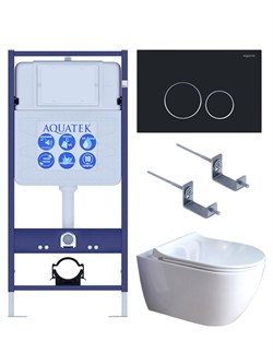 AQUATEK SET ПОЛАРИС (рама AQUATEK Standard INS-0000012+унитаз ПОЛАРИС AQ0700-01 с тонким сиденьем soft-close+ крепеж KKI-0000002 +панель KDI-0000020) SET AQUATEK ПОЛАРИС-01-020 4в1 - фото 330496