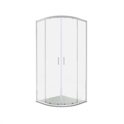 AQUATEK Душевой уголок 1/4 круга, двери раздвижные, 200x90x90 см, профиль хром, стекло прозрачное, закаленное AQ.RO.090.1CH - фото 330923