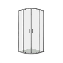 AQUATEK Душевой уголок 1/4 круга, двери раздвижные, 200x100x100 см, профиль оружейная сталь, стекло прозрачное, закаленное AQ.RO.100.1GM - фото 330928