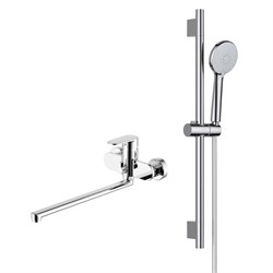 AQUATEK Nika Душевой комплект наружнего монтажа SET 2 в 1 (AQ1842CR + AQ2017CR ), хром AQ1833CR - фото 331156