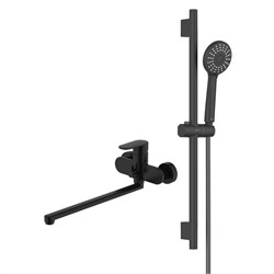 AQUATEK Nika Душевой комплект наружнего монтажа SET 2 в 1 (AQ1842MB + AQ2017MB ), черный матовый AQ1833MB - фото 331174