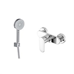 AQUATEK Nika Душевой комплект наружнего монтажа SET 2 в 1 (AQ1860CR +AQ2030CR), хром AQ1834CR - фото 331192