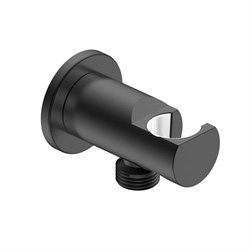 AQUAme Siena Выход из стены с держателем, черный матовый AQM8714MB - фото 332443