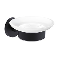 AQUAme Trento Мыльница латунь/матовое стекло, черный матовый AQM7211MB - фото 332503