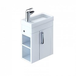 IDDIS Тумба с раковиной Torr 40 подвесная белая полки слева (TOR40W1i95K) TOR40W1i95K - фото 334208